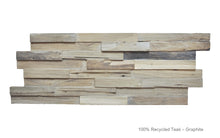 Load image into Gallery viewer, Recycled 3D Teakwood Wall Panels | Graphite (Available in Cases or as a Sample) | FREE Shipping on Orders Over $200