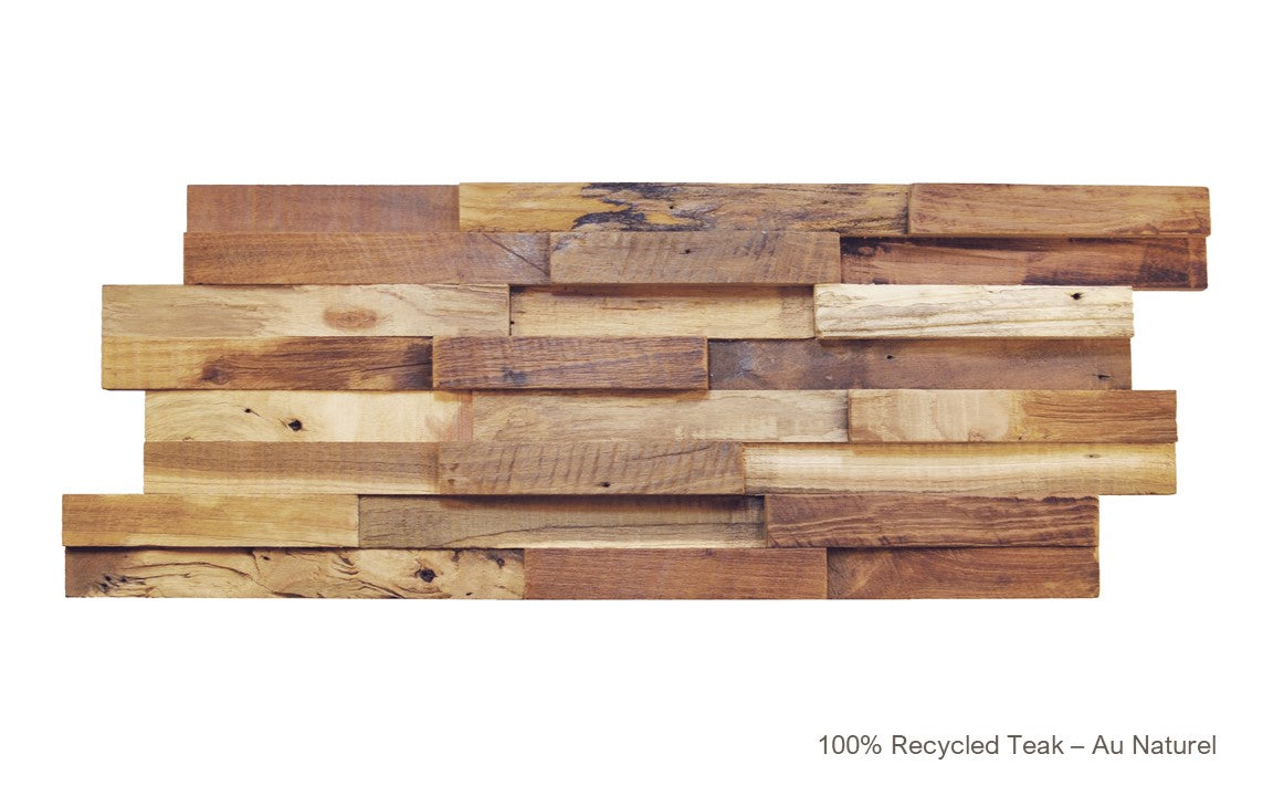 Recycled 3D Teakwood Wall Panels | Au Naturel (Available in Cases or a –  InspiredWall