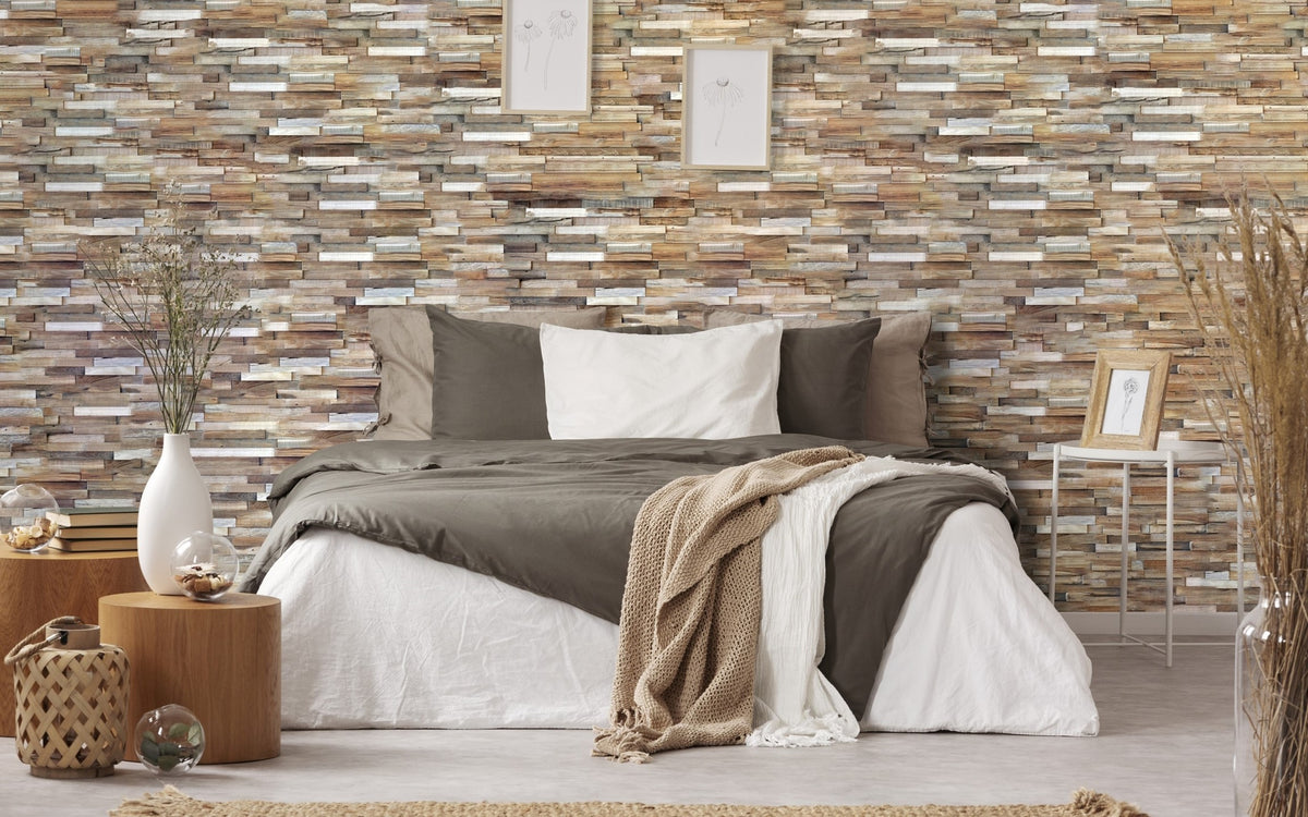 Recycled 3D Teakwood Wall Panels | Au Naturel (Available in Cases or a ...